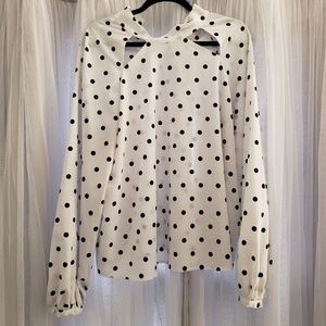 White polka dot blouse